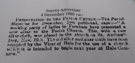 Cutting about Lunn altar