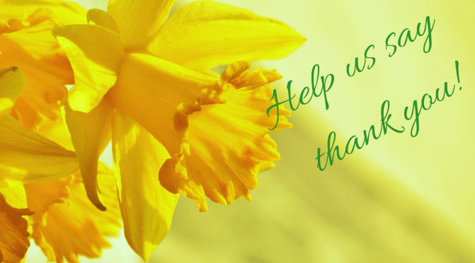 Help us say thank you with flowers