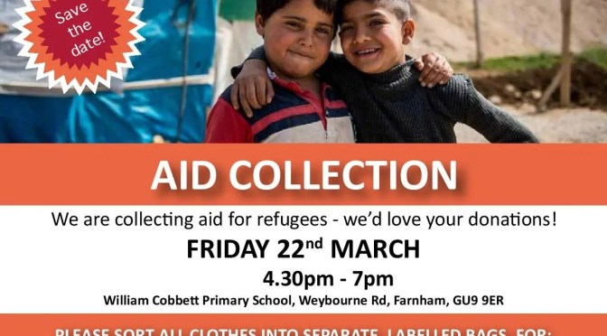 Clothes and equipment needed for refugees